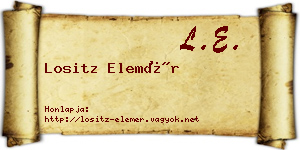 Lositz Elemér névjegykártya